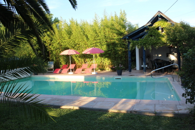 Piscine chauffée et pagode